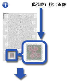 偽造防止検出画像の確認の流れ